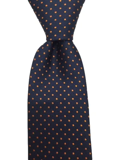 Navy Blue with Mini Orange Dots Men's Necktie