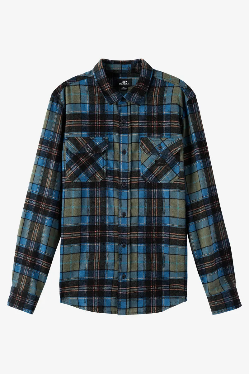 ONeill DUNE FLANNEL STANDARD FIT LONG SLEEVE SHIRT - DARK OLIVE