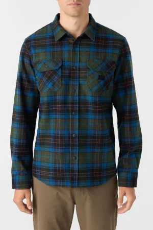 ONeill DUNE FLANNEL STANDARD FIT LONG SLEEVE SHIRT - DARK OLIVE