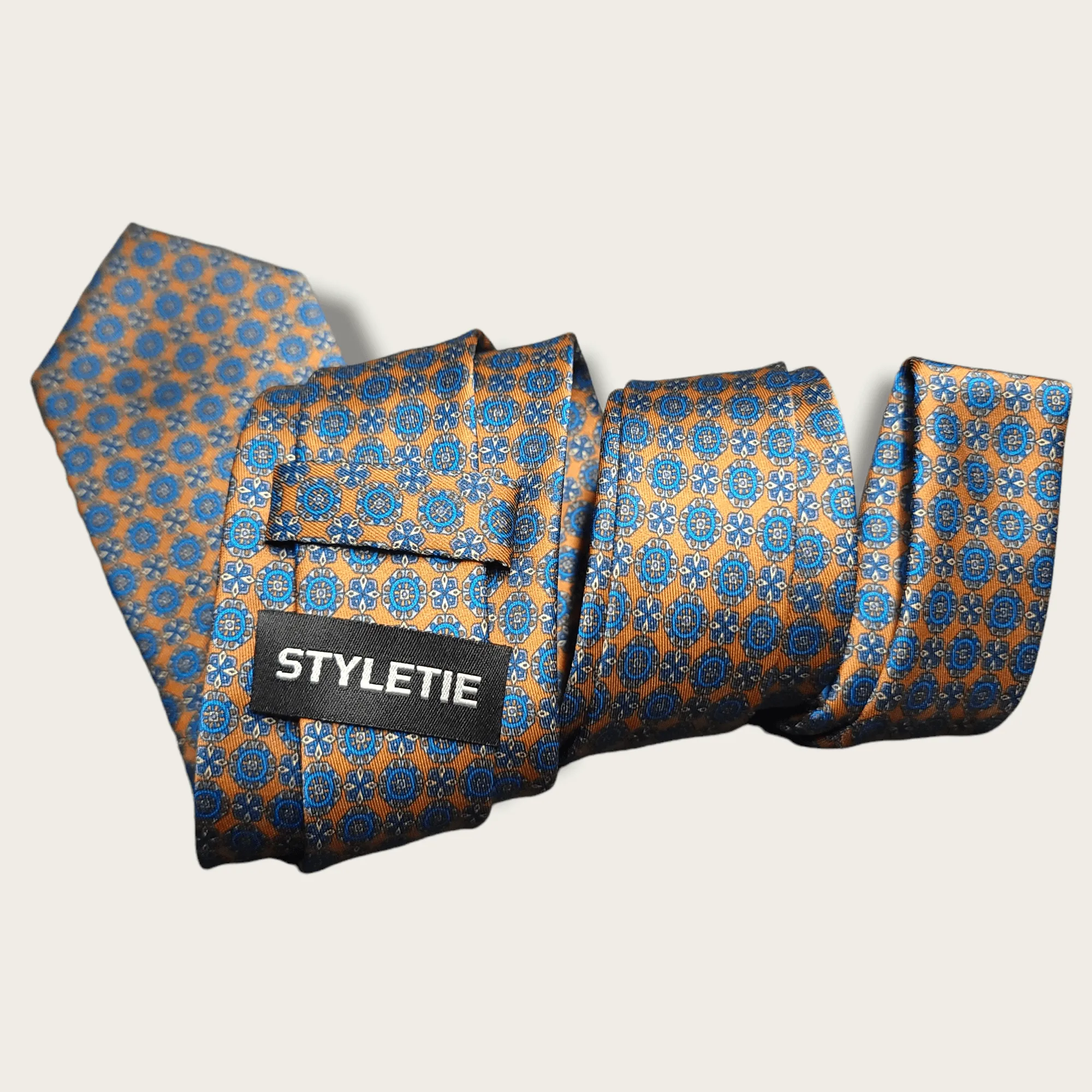 Orange Blue Dot Tie
