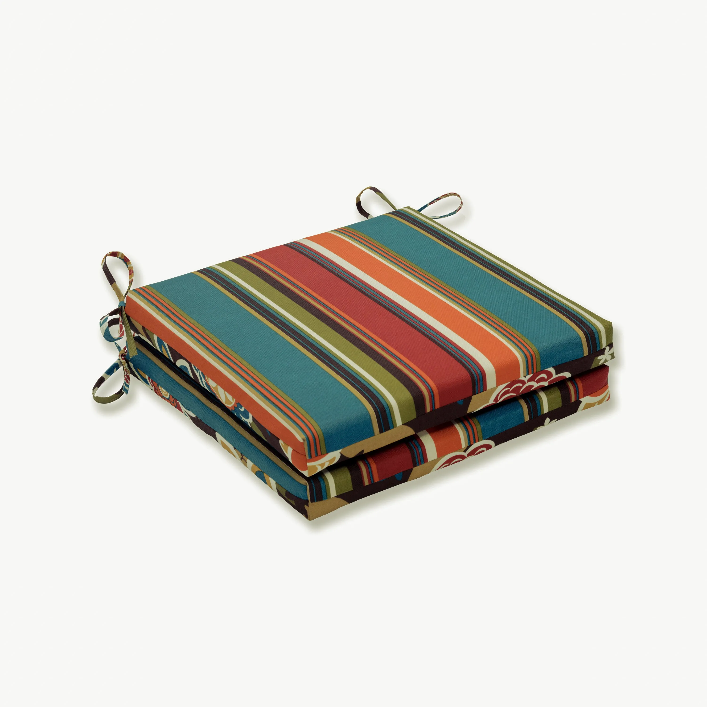 Outdoor/Indoor Annie/Westport Chocolate Squared Corners Seat Cushion 20x20x3 (Set of 2)