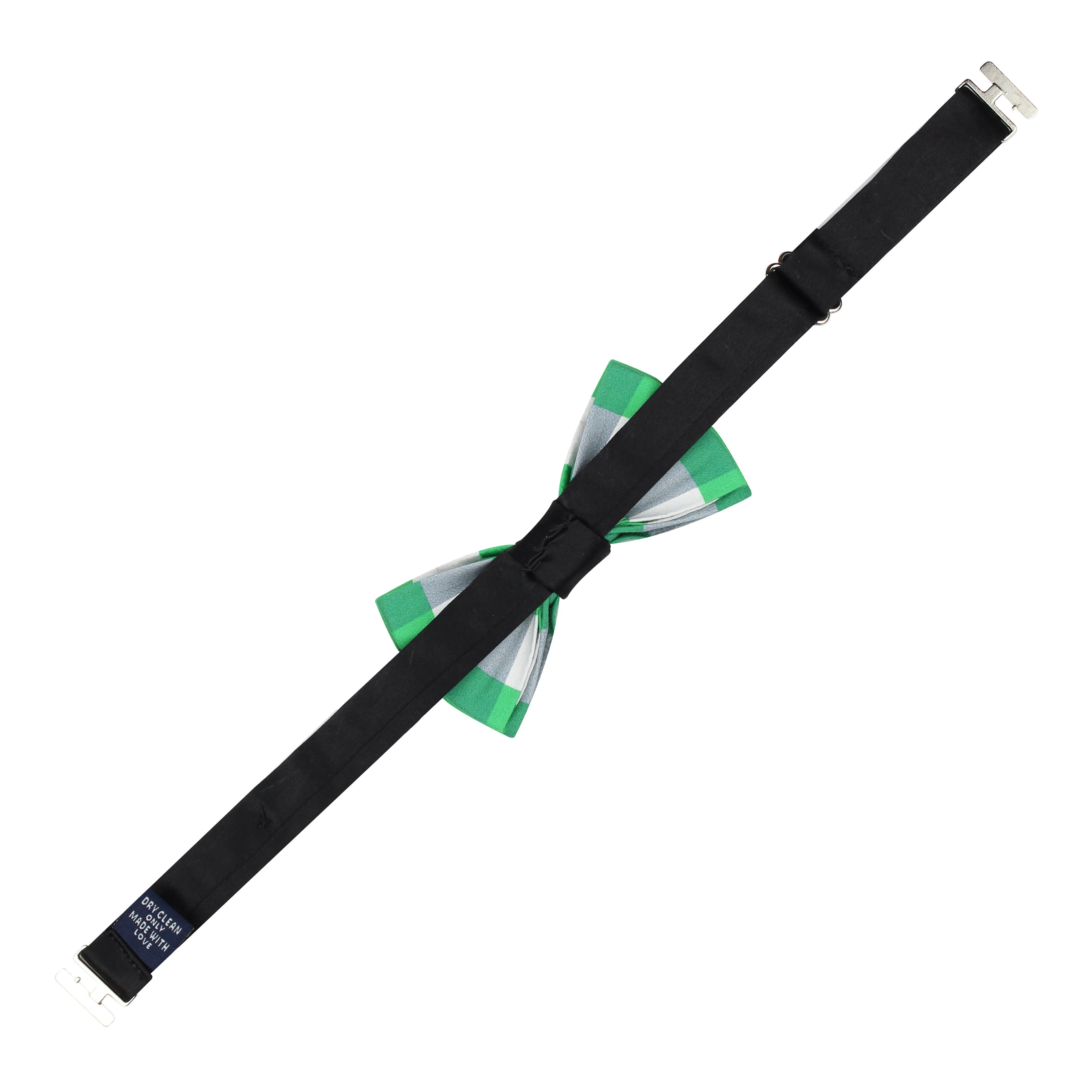 Peluche Sassy Checkered Green Bow Tie For Men