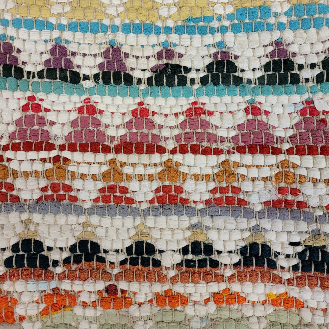 Recycled Chindi Rag Cushion Cover - Geometric