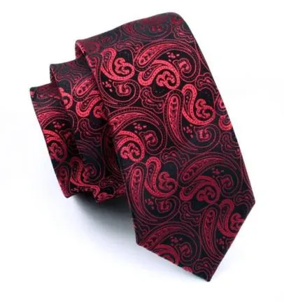 Red & Black Paisley Mens Tie
