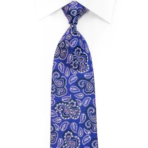 Rhinestone Silk Necktie Paisley On Purple