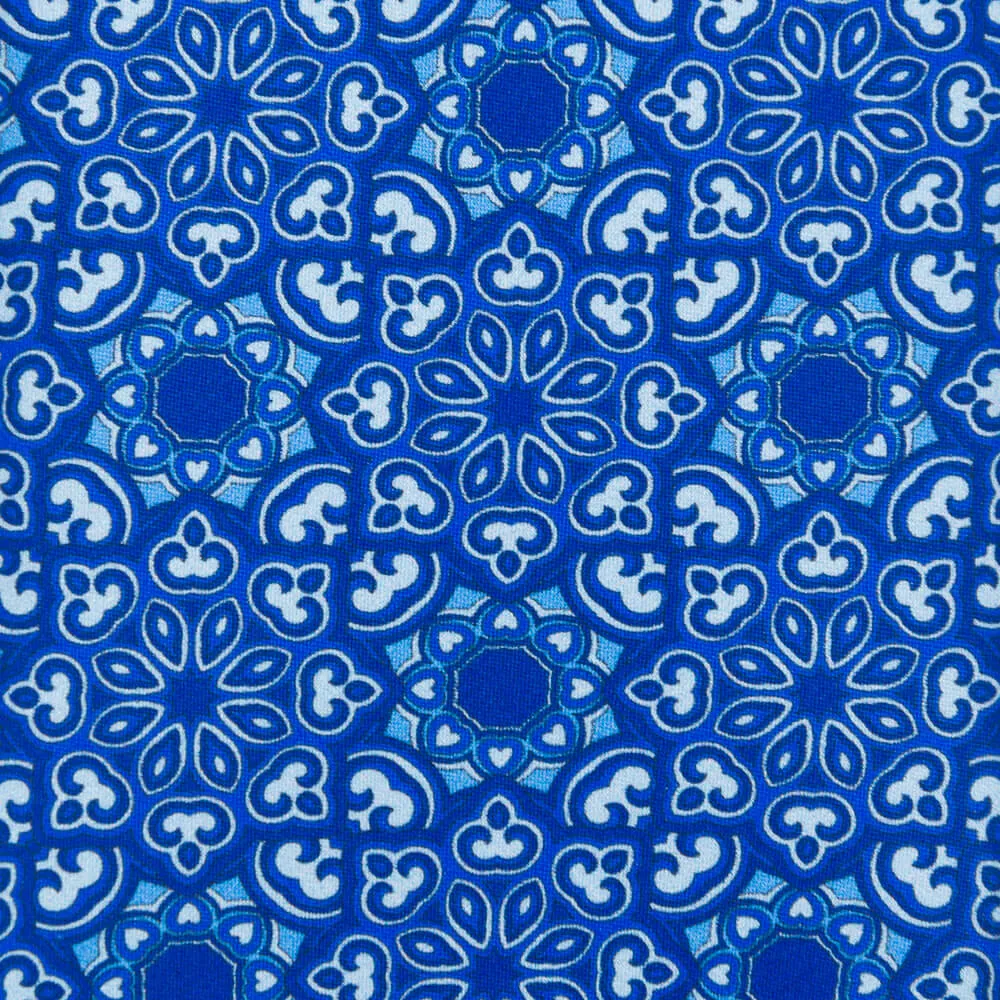 Royal Blue Medieval Flowers Duchesse Silk Tie