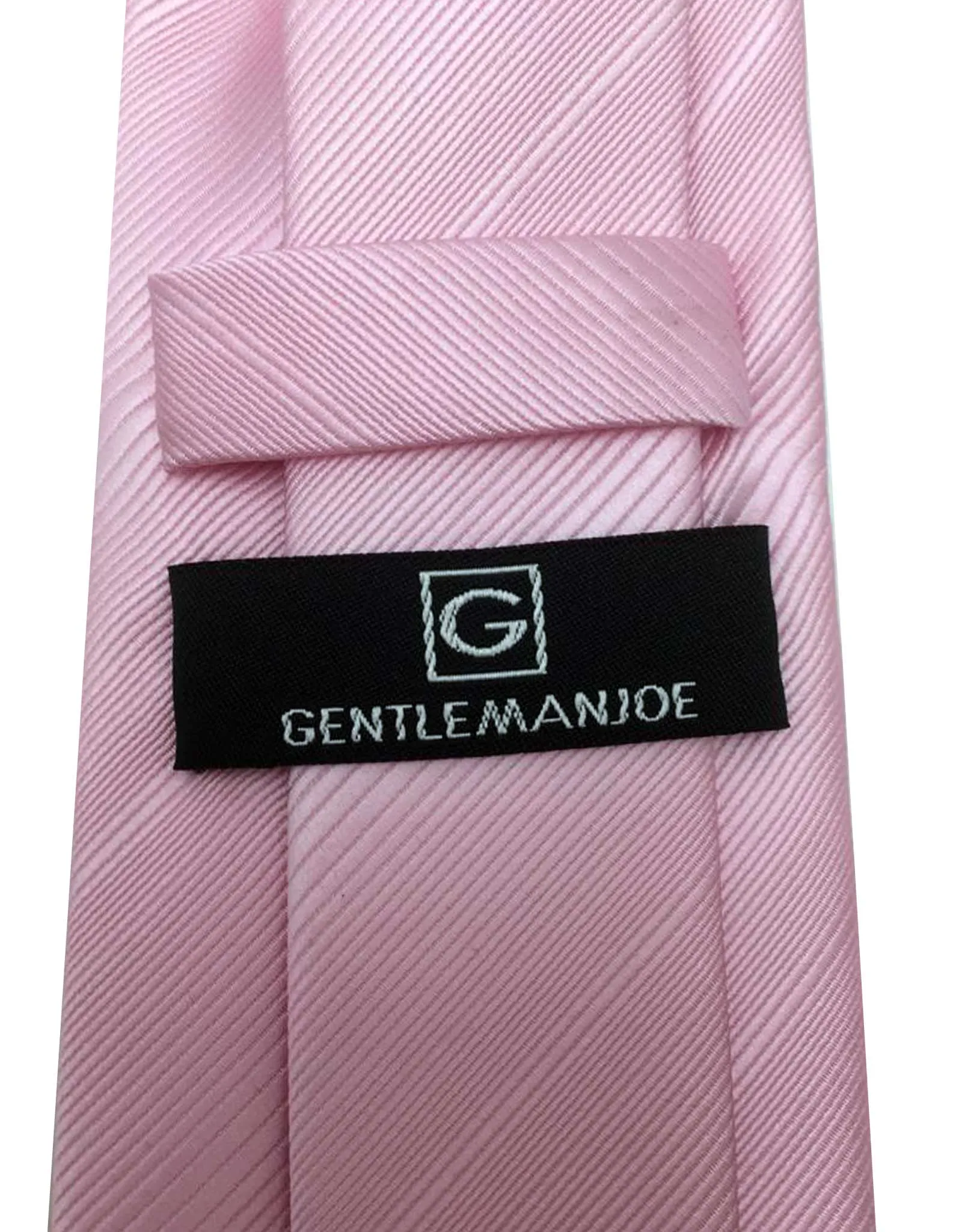 Solid Pastel Pink Tie with Blind Stripes