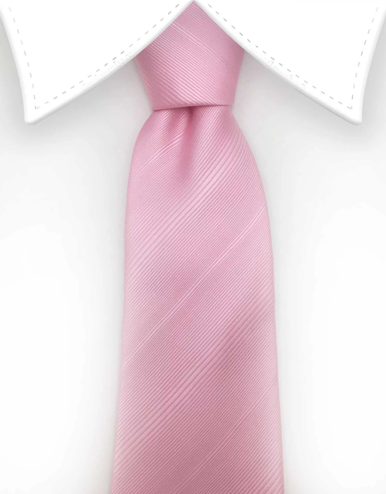 Solid Pastel Pink Tie with Blind Stripes