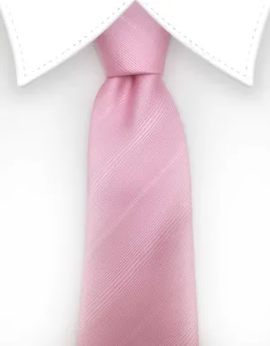 Solid Pastel Pink Tie with Blind Stripes