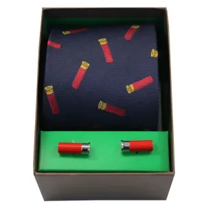 Soprano - Tie & Cufflink Gift Set - Gun Cartridges On Navy