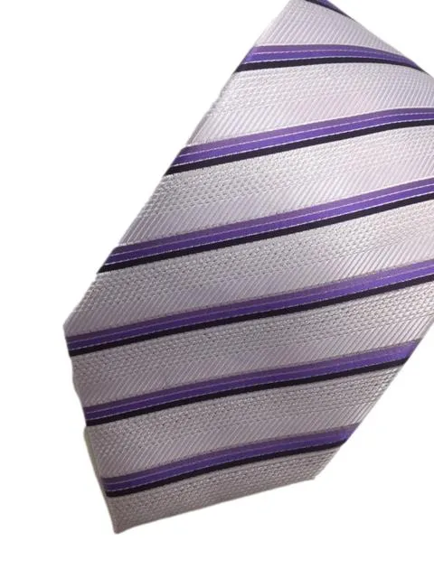 Sparkley Men's Tie with Purple Stripes