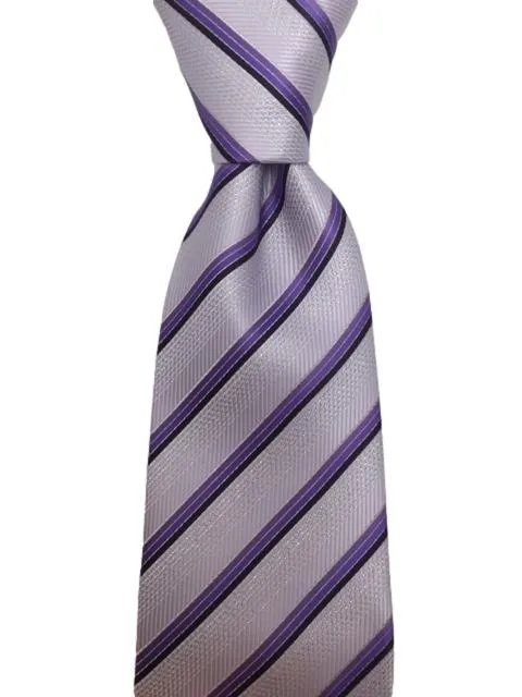 Sparkley Men's Tie with Purple Stripes