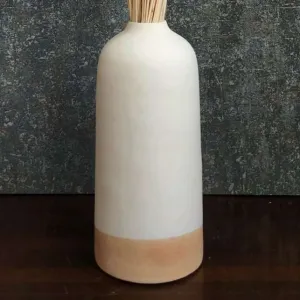 Tall Modern Artisan Flower Vase - Tan