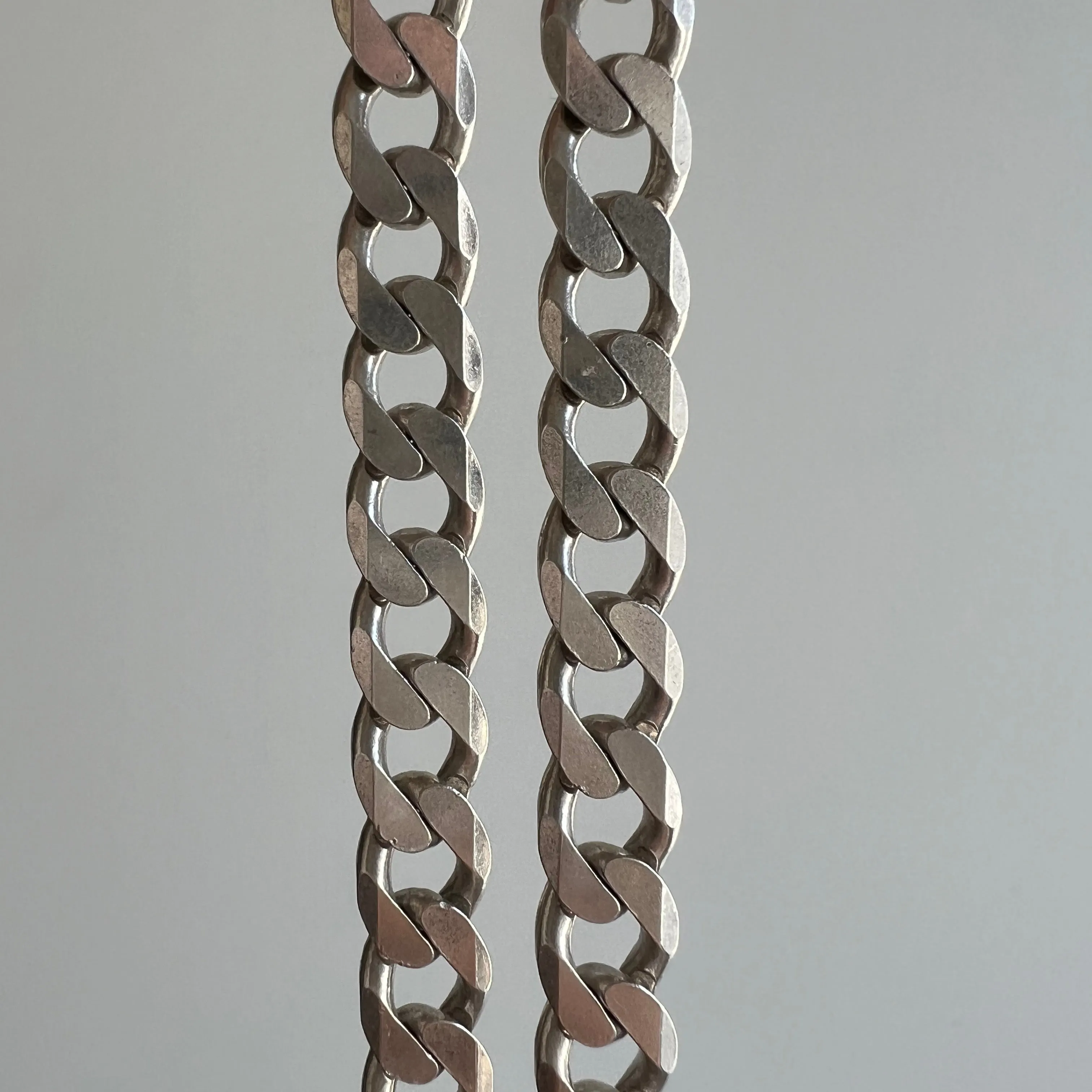 V I N T A G E // perfect curb / Italy sterling silver curb chain / 20" long 52g
