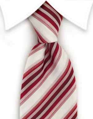 White & Red Striped Tie