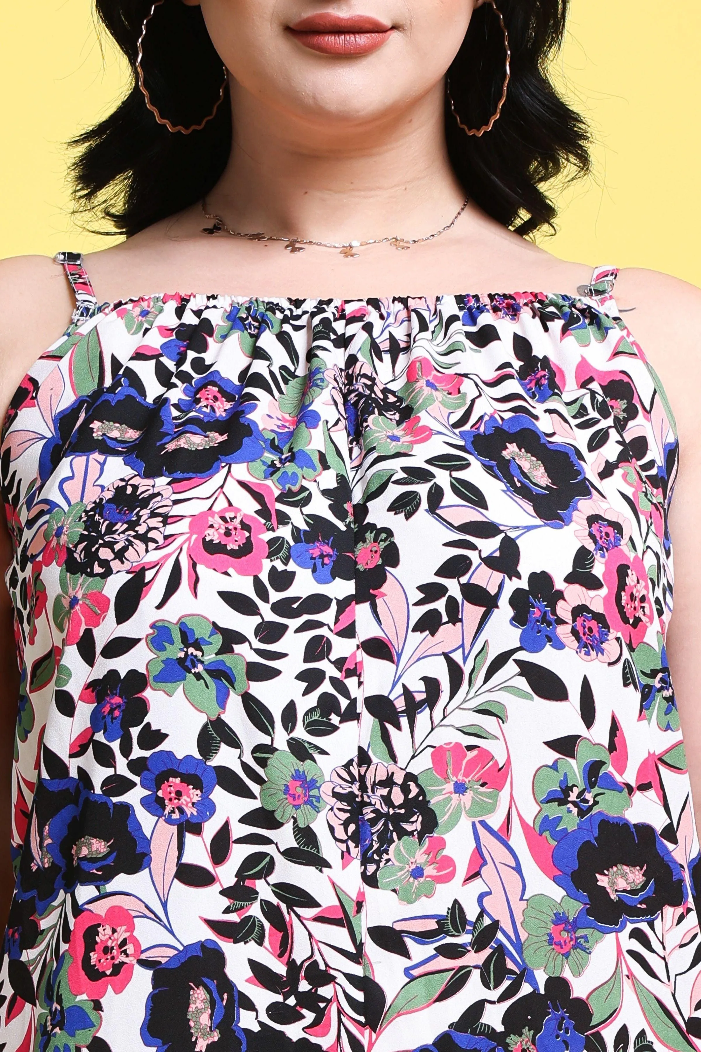 White Floral Printed Jumpsuit
