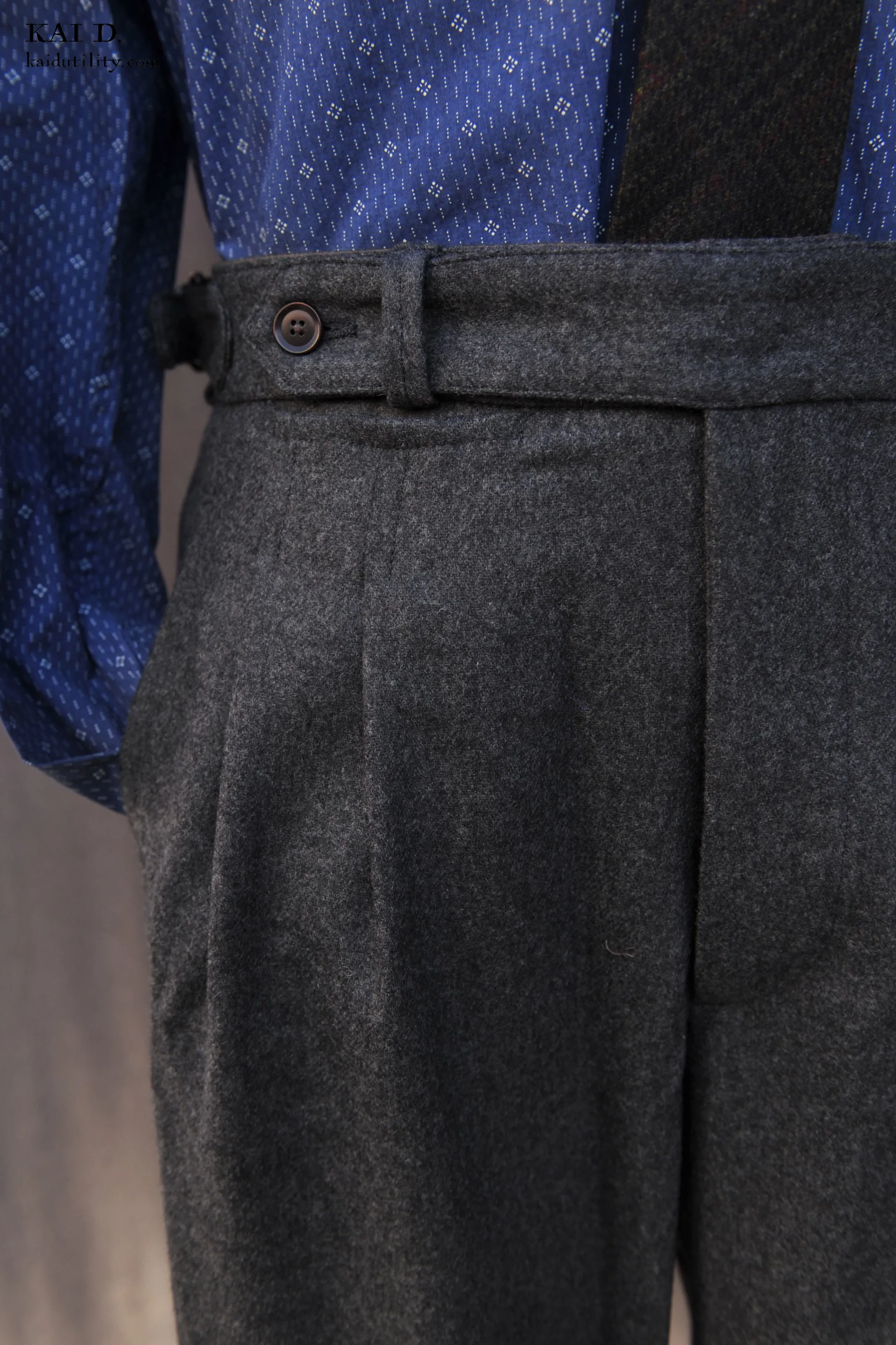 Wide Leg Matisse Pants - Wool Flannel - 32, 34