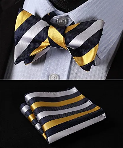 Yellow Blue White Bow Tie Set-HDNX31